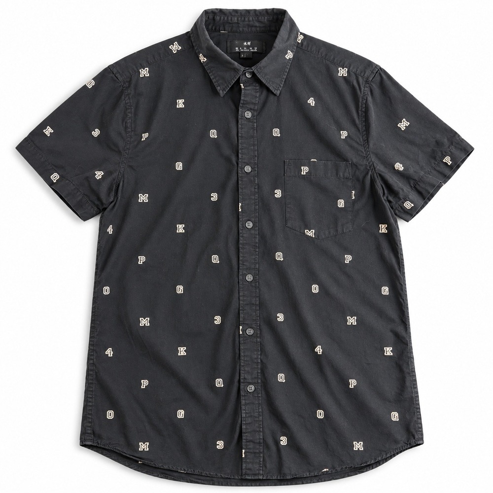 21 Men Mens Size S Black Polo Shirt White Graphic Number Streetwear Cotton